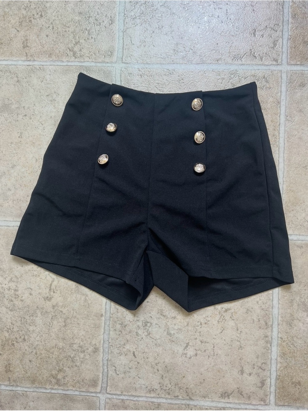 SHEIN Black High Waist Button-Front Women's Shorts